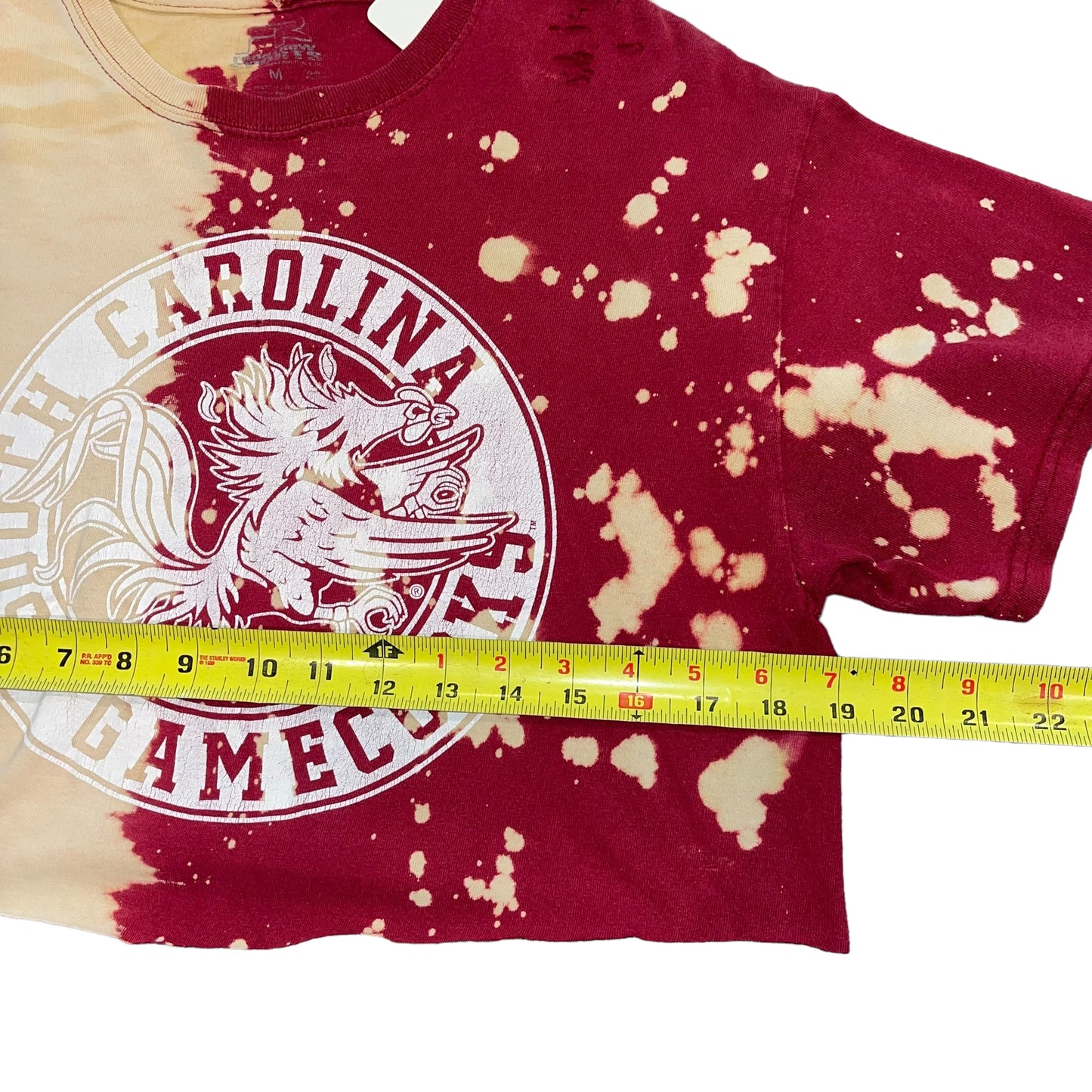 USC South Carolina Bleach/distressed Crop (M)