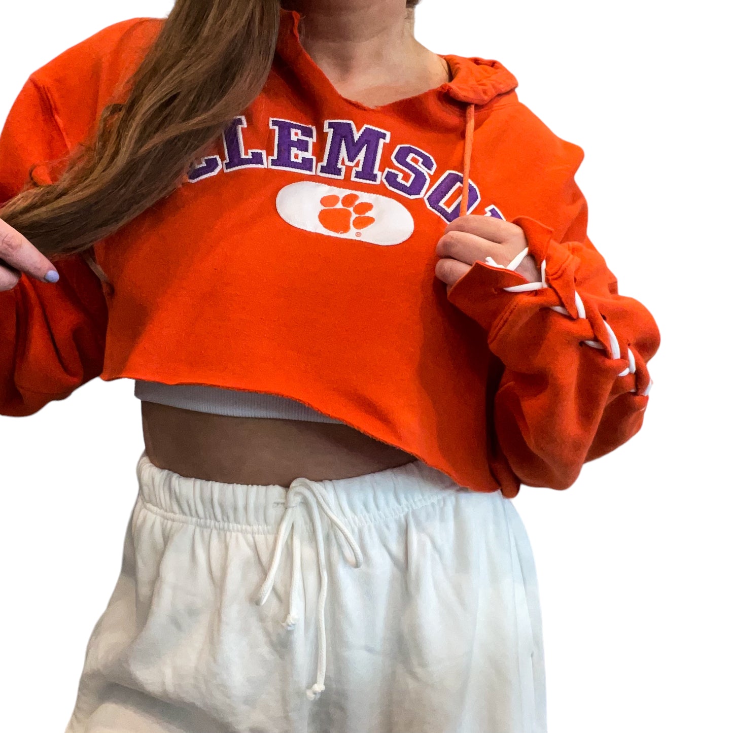 Clemson Cropped Hoodie (L)