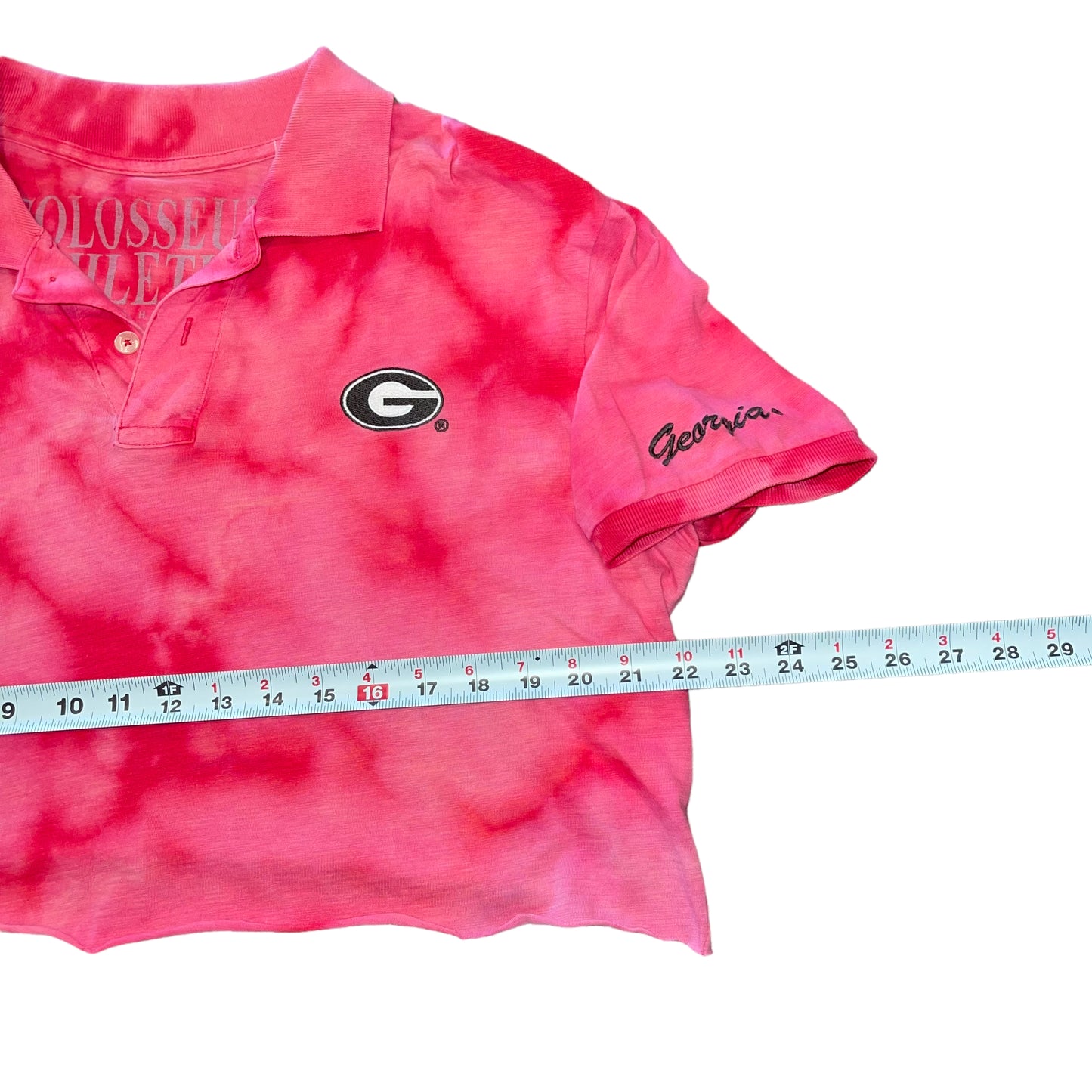 Georgia Bleach Dye Cropped Polo (L)