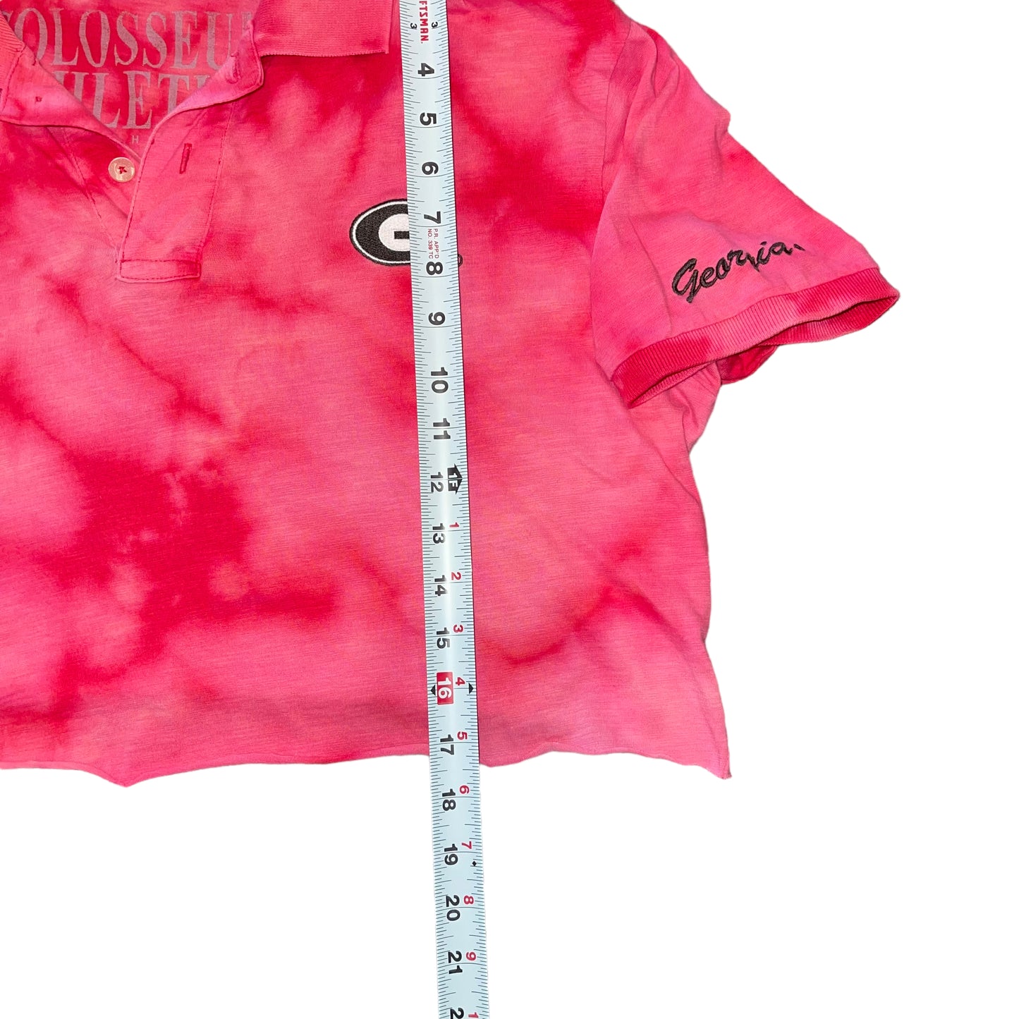 Georgia Re-Worked Bleach Dye Cropped Polo (L)