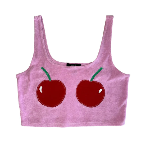 PRIDE - Double Cherry Pink Terry Cloth Tank (L)