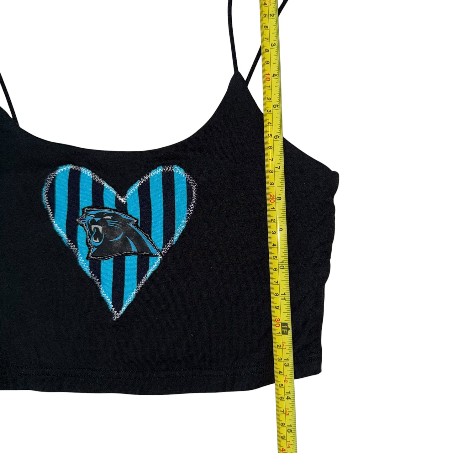 CLT - Panthers Reworked Stripe Heart Tank (S)