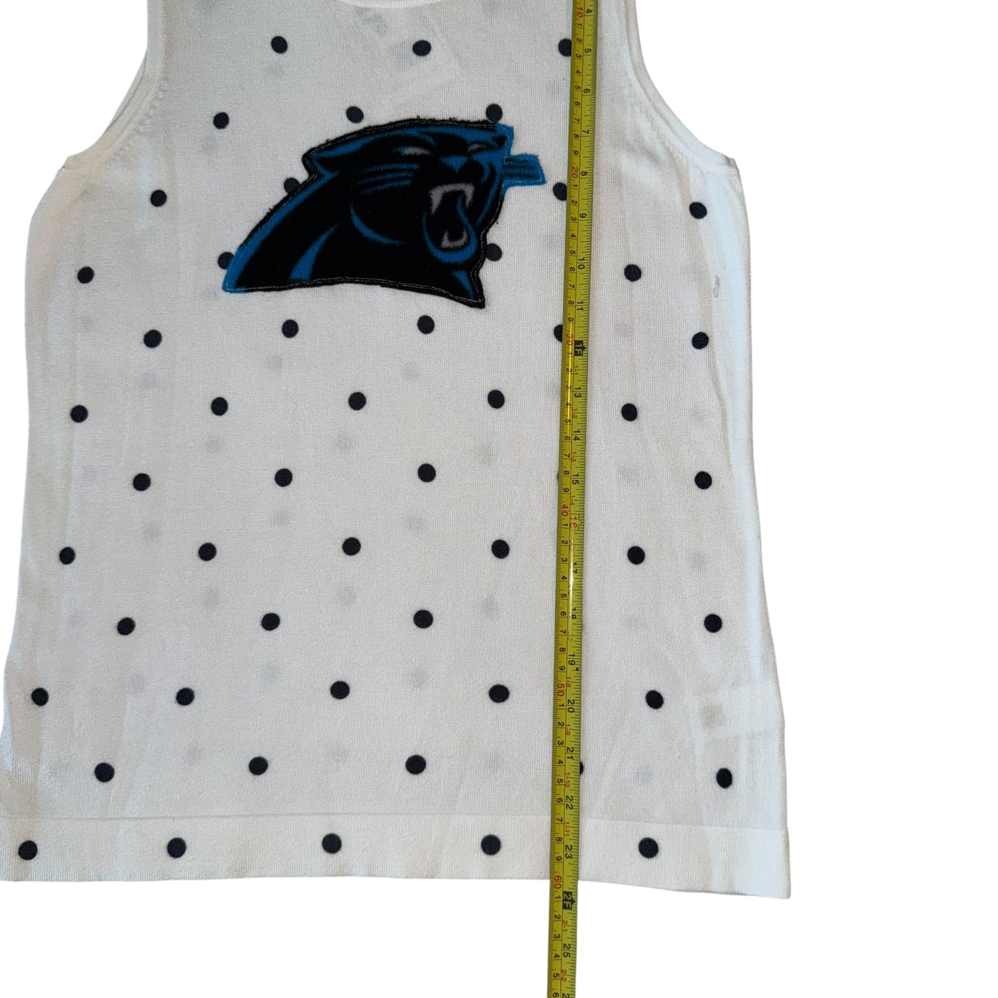 CLT - Panthers Reworked B&W Polka Dot Tank (S)