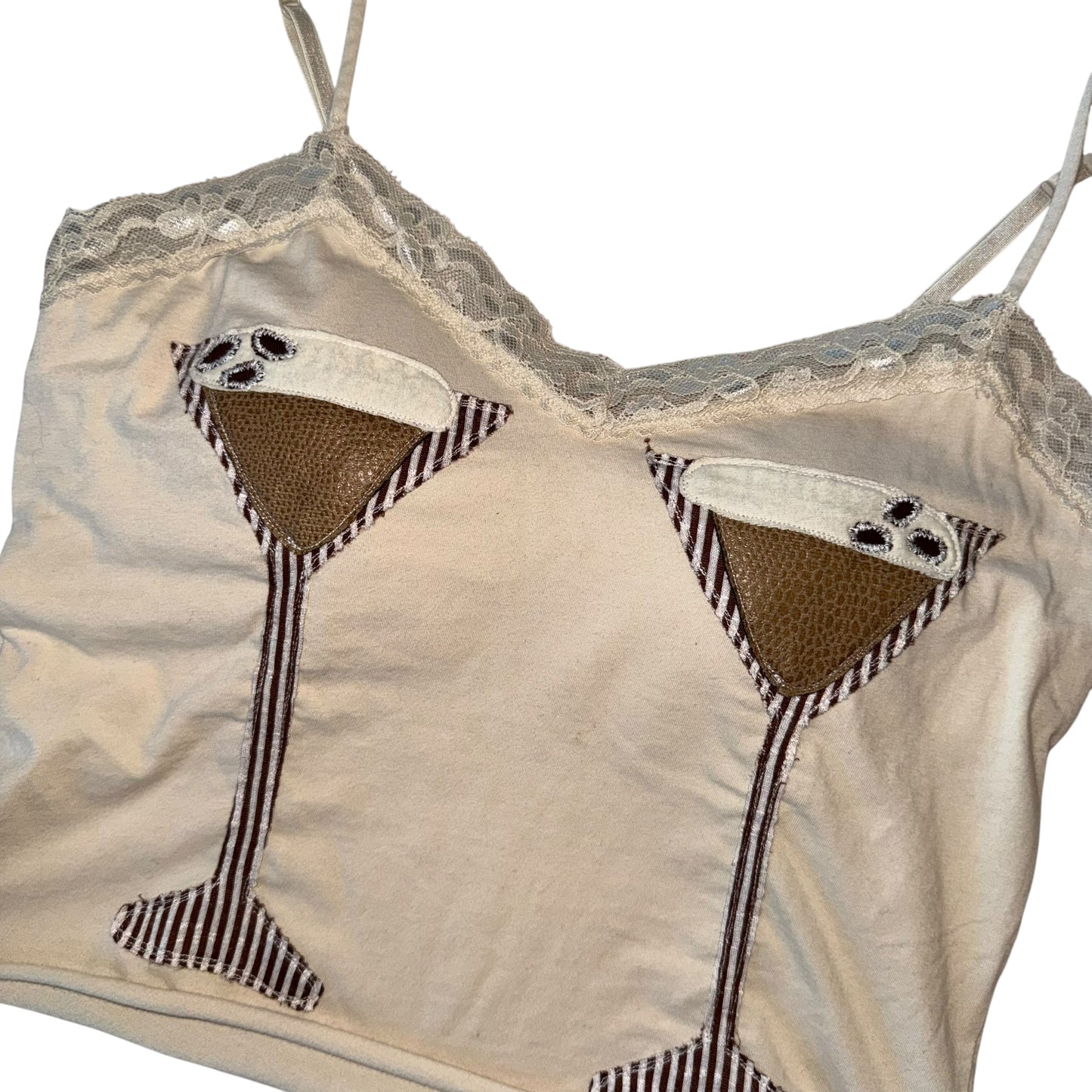 Just a Girl - double espresso martini lace tank (XL)