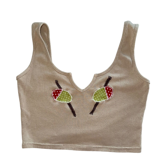Just a Girl - Double Olive Crop (L)