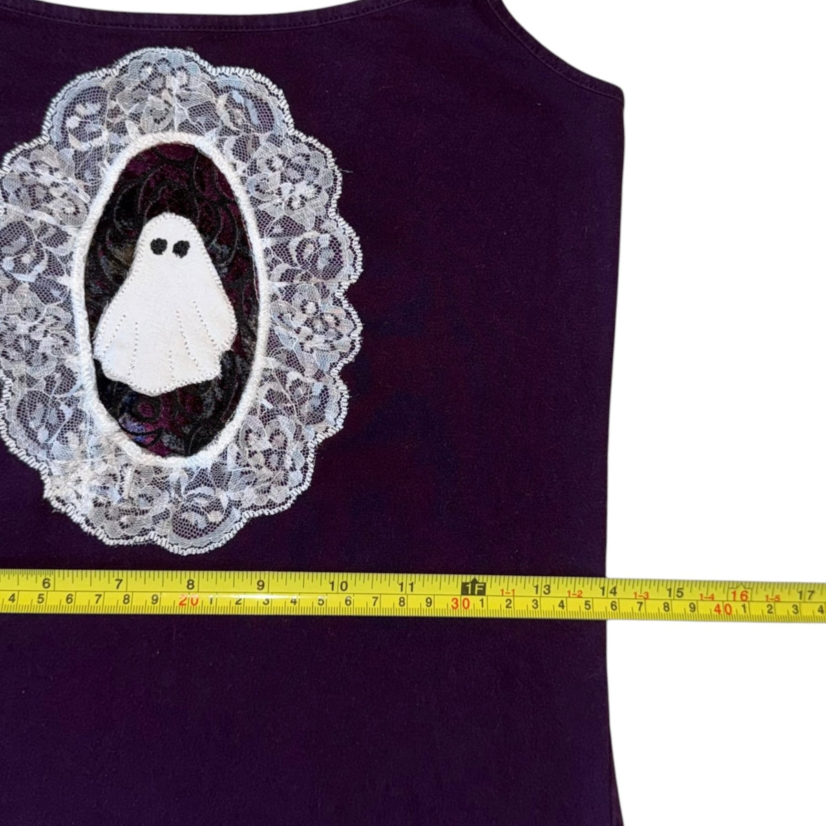 Spooky - Lace Ghost Purple Tank (S)