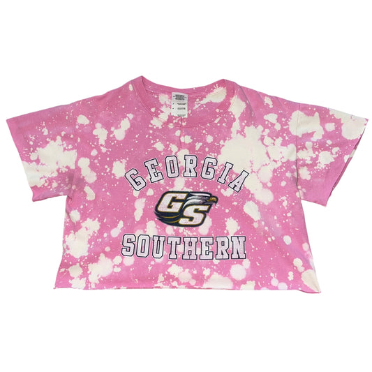 GSU Georgia Southern Reworked Pink Bleach Crop (S)