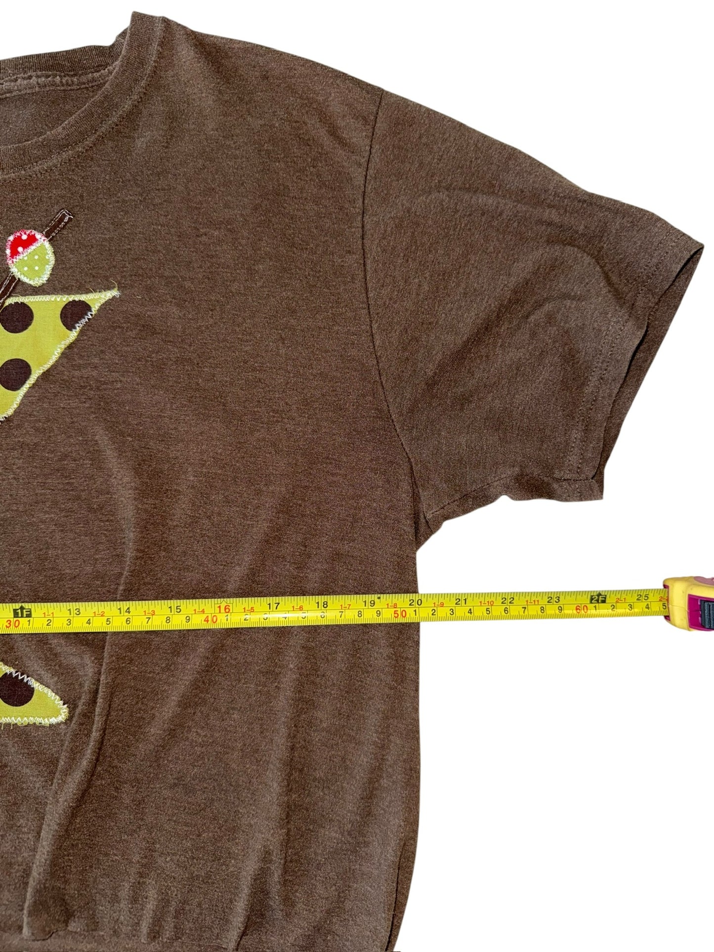 Just a Girl-Y2K Martini Brown Shirt (M/L)