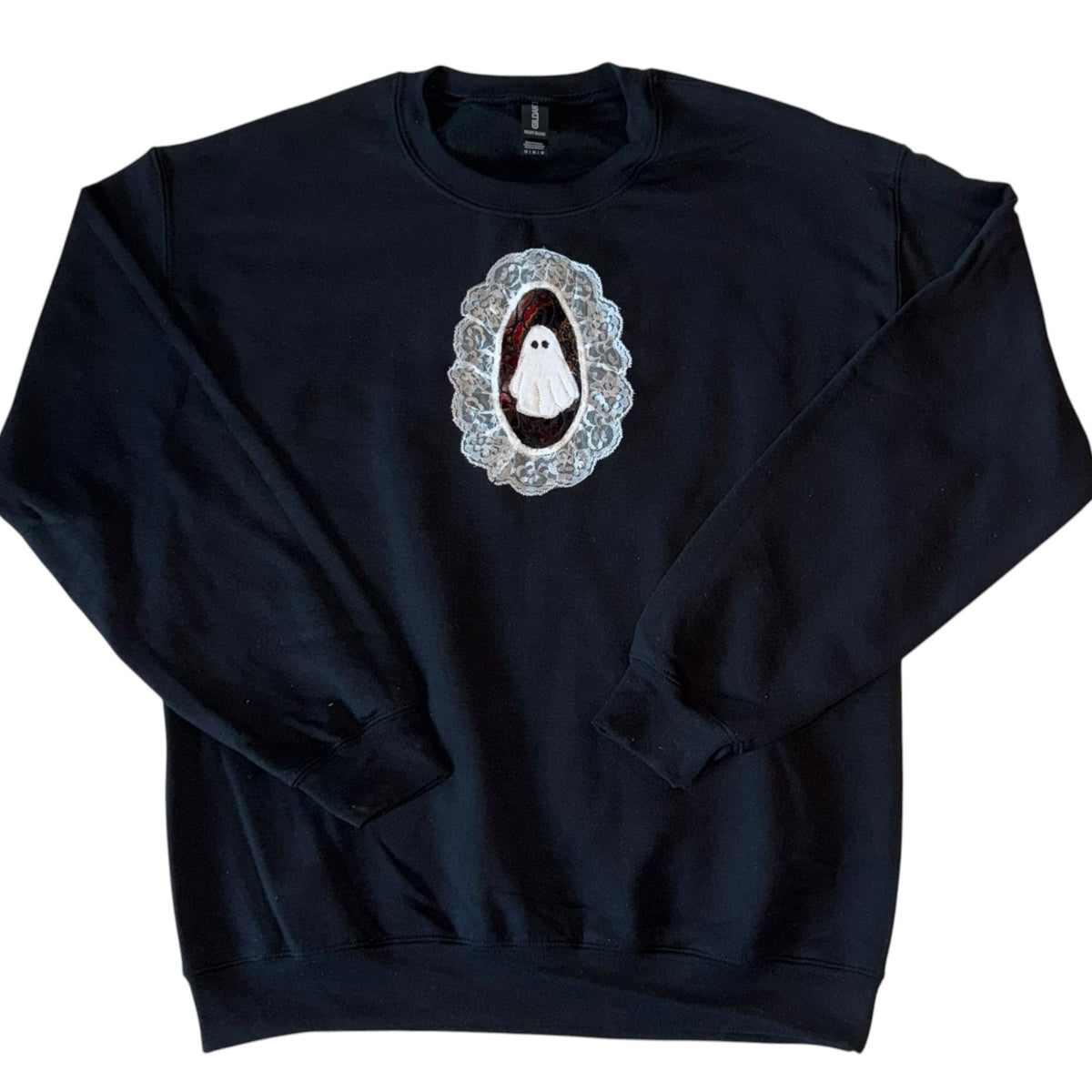 Spooky - Lace Ghost Black Sweatshirt (M)