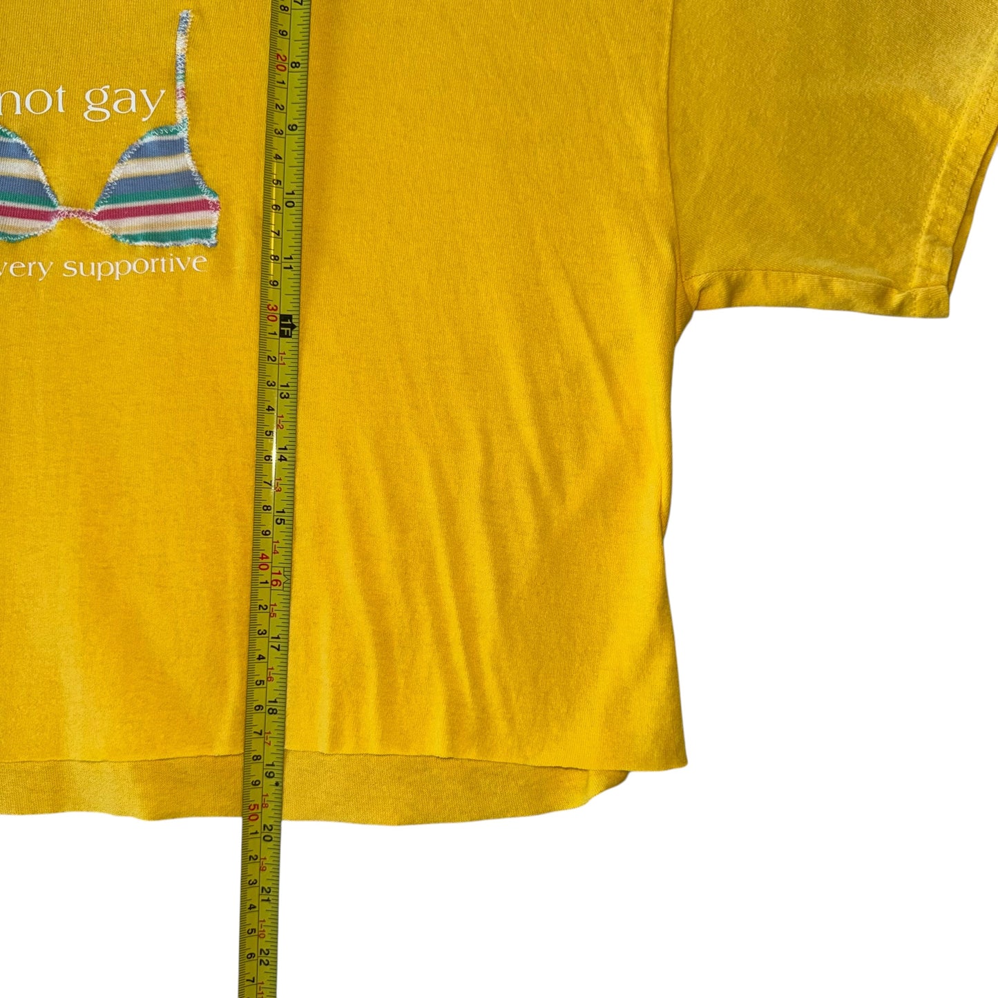 PRIDE - Not Gay But Supportive Yellow Crop (L)