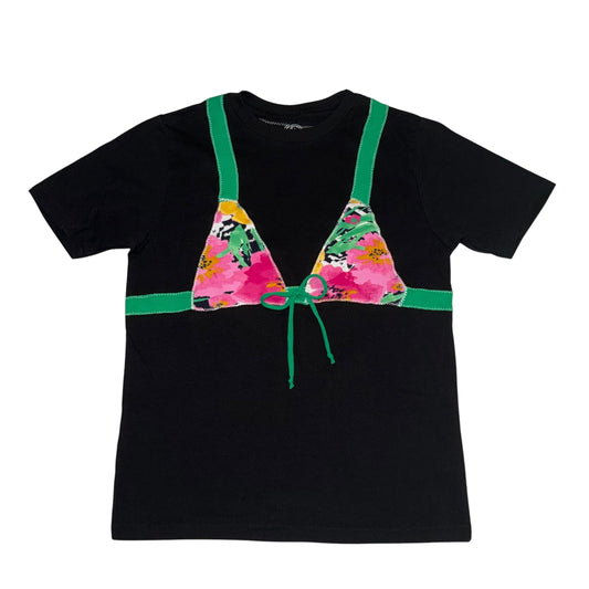 Earthbound - Funky Print Black Bikini Tee (YL/AXS)