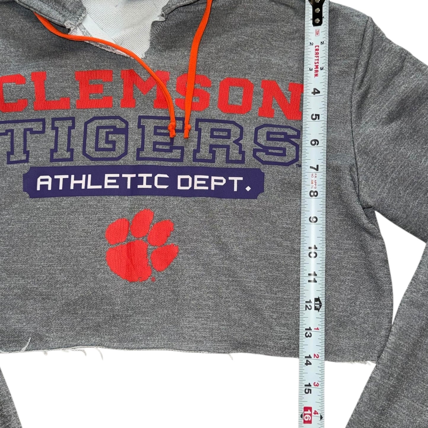Clemson Reworked Crop Hoodie (S)