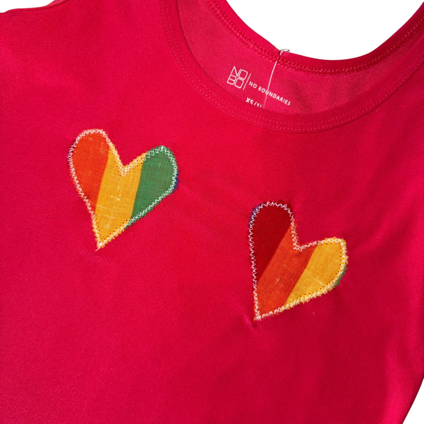 PRIDE - Double Rainbow Heart Tank (XS)