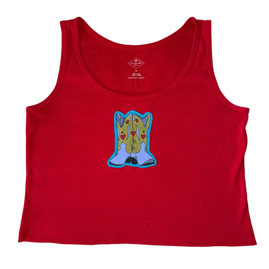For The Girls, USA - Heart Boots Tank (M/L)