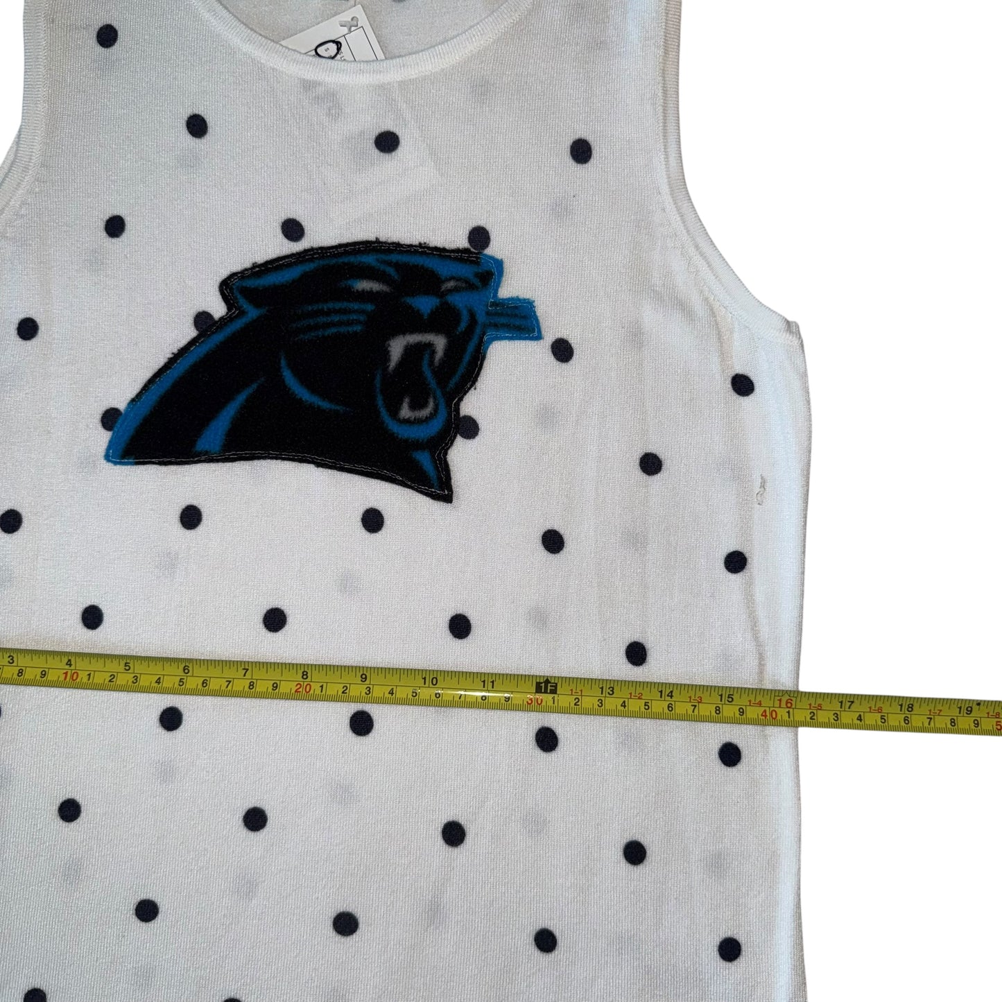 CLT - Panthers Reworked B&W Polka Dot Tank (S)