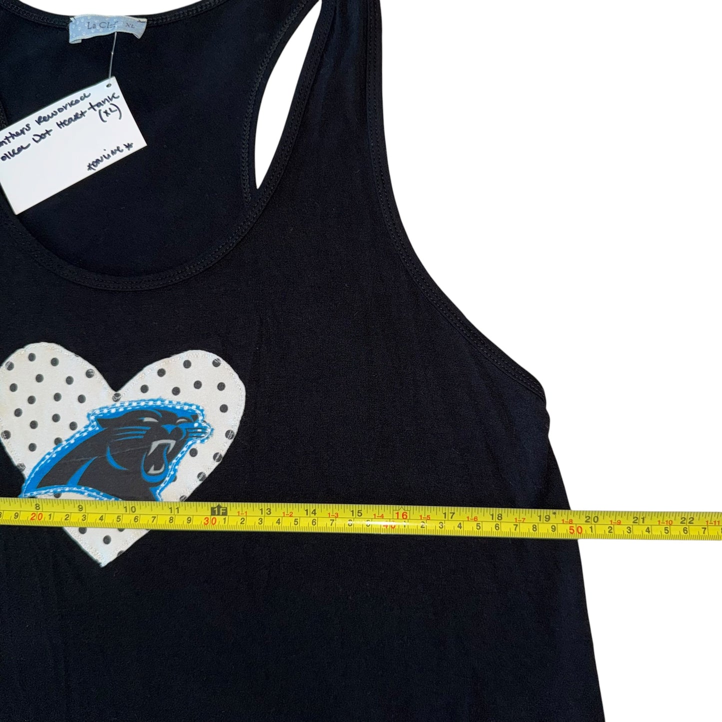CLT - Panthers Reworked Polka Dot Heart Tank (XL)