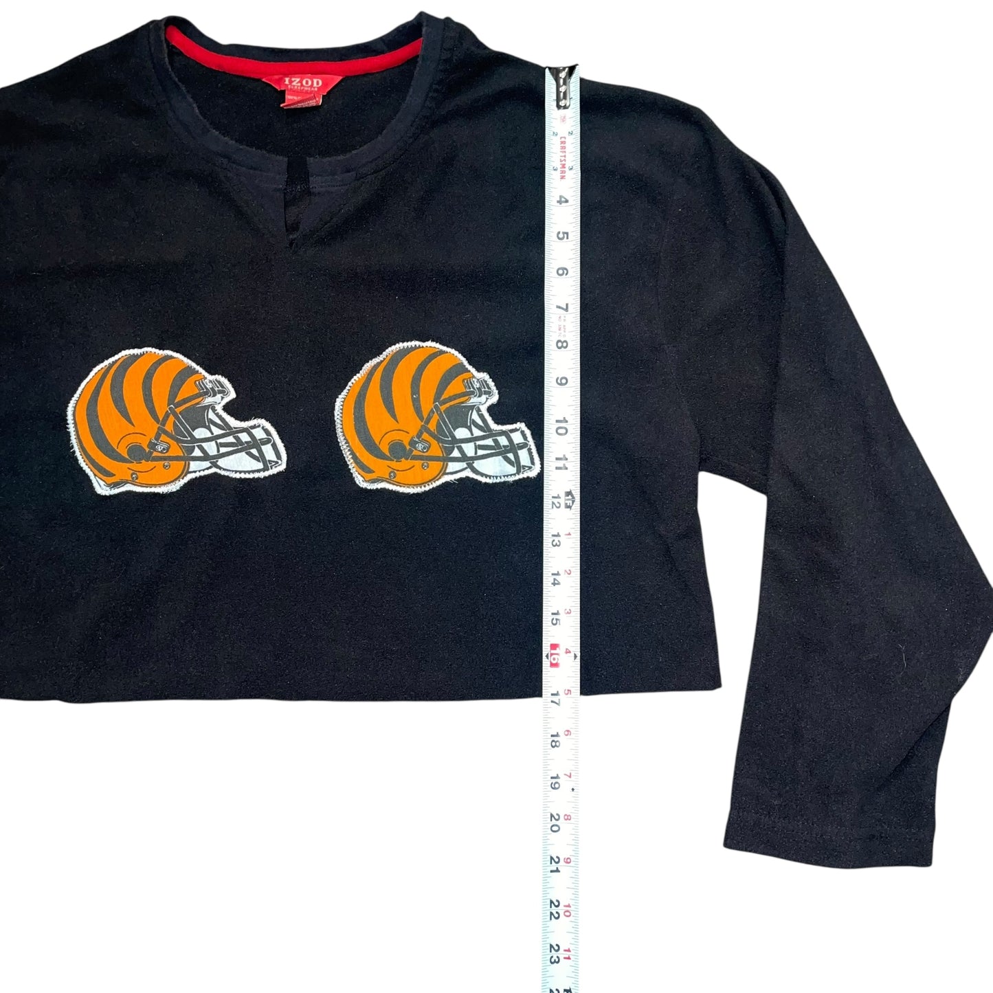 Cincinnati Bengals Upcycled Double Logo Fleece Crew (L)