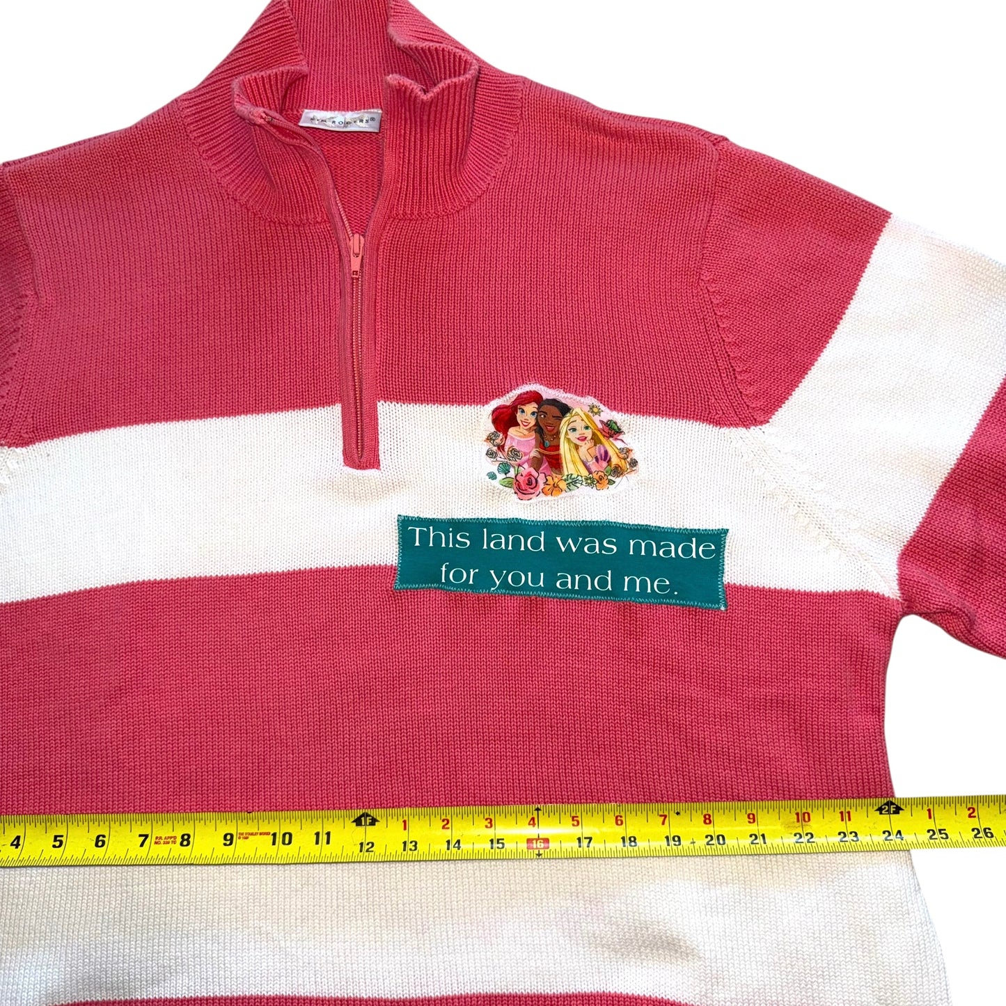 Just a Girl - This Land Striped Quarter Zip (2XL)