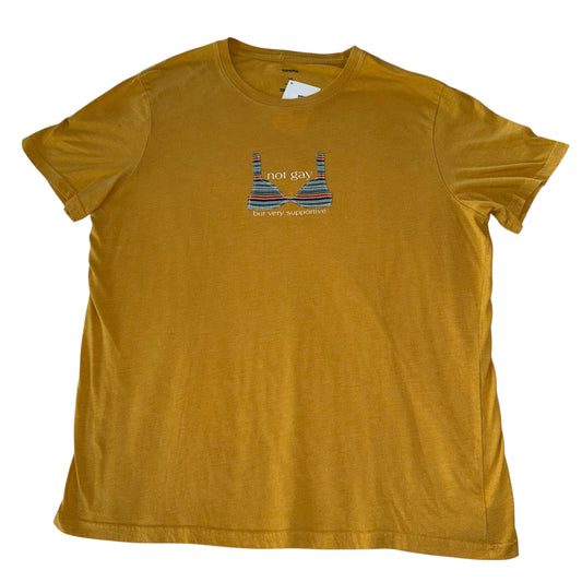 PRIDE - Not Gay But Supportive Mustard Tee (XL)