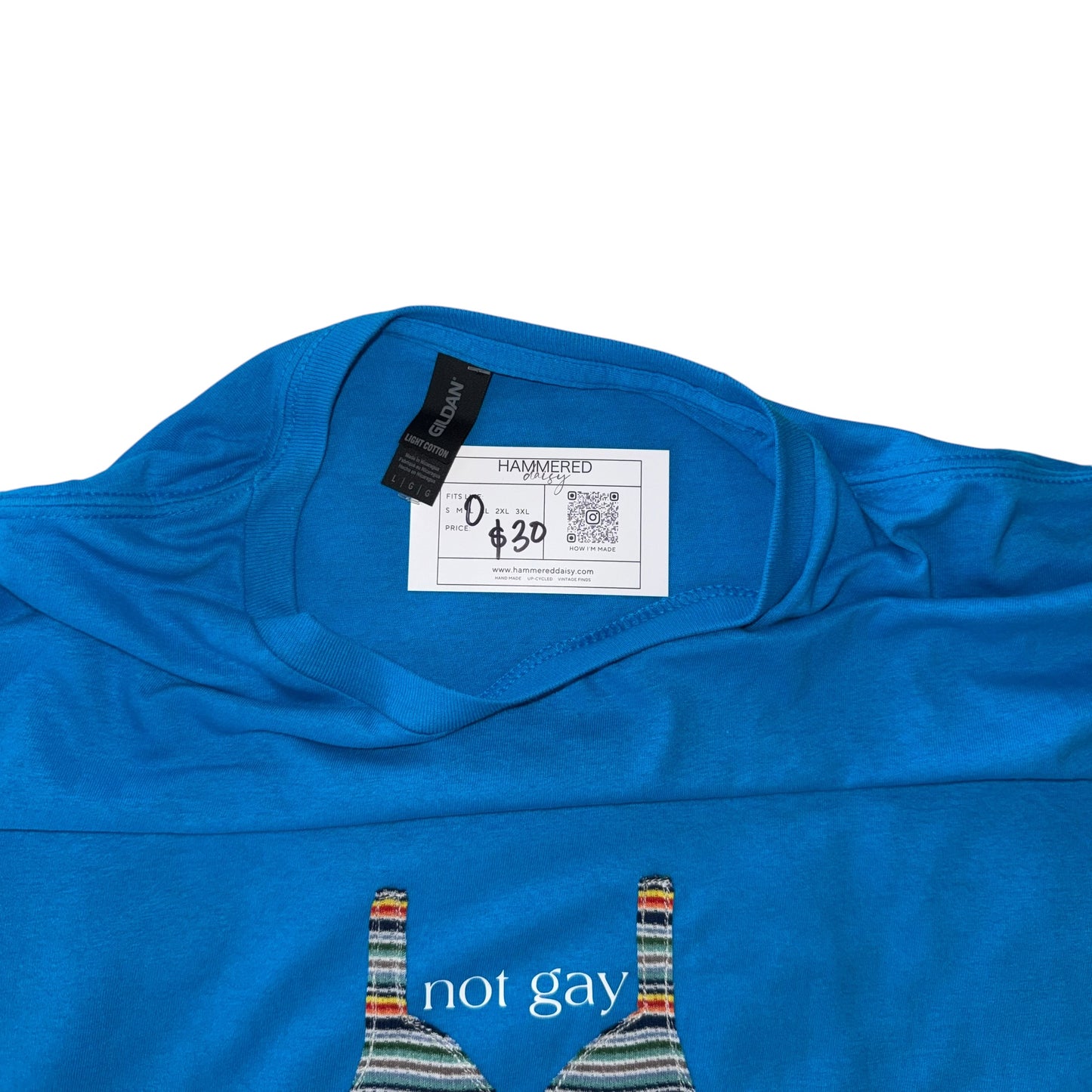 PRIDE - Not Gay But Supportive Blue Tee (L)