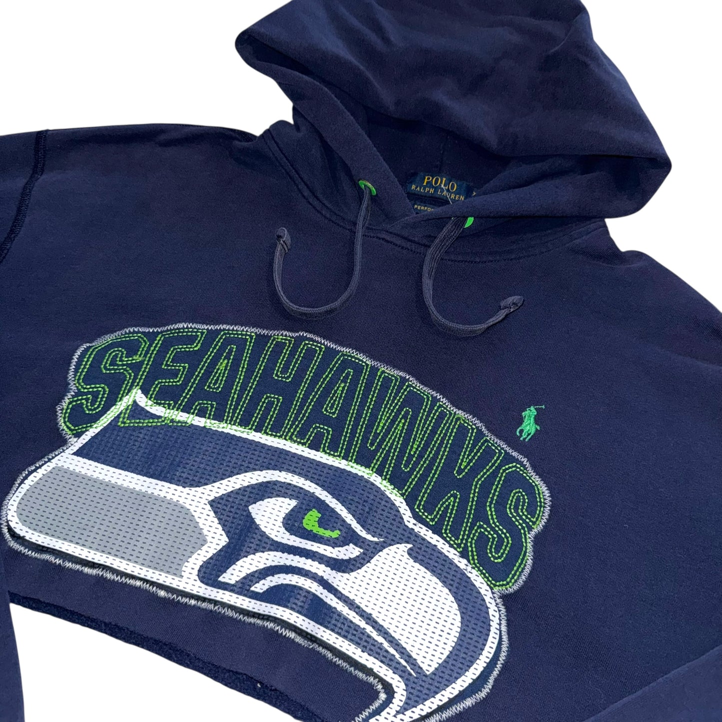 Seattle Seahawks Customized Cropped Polo Hoodie (XL)