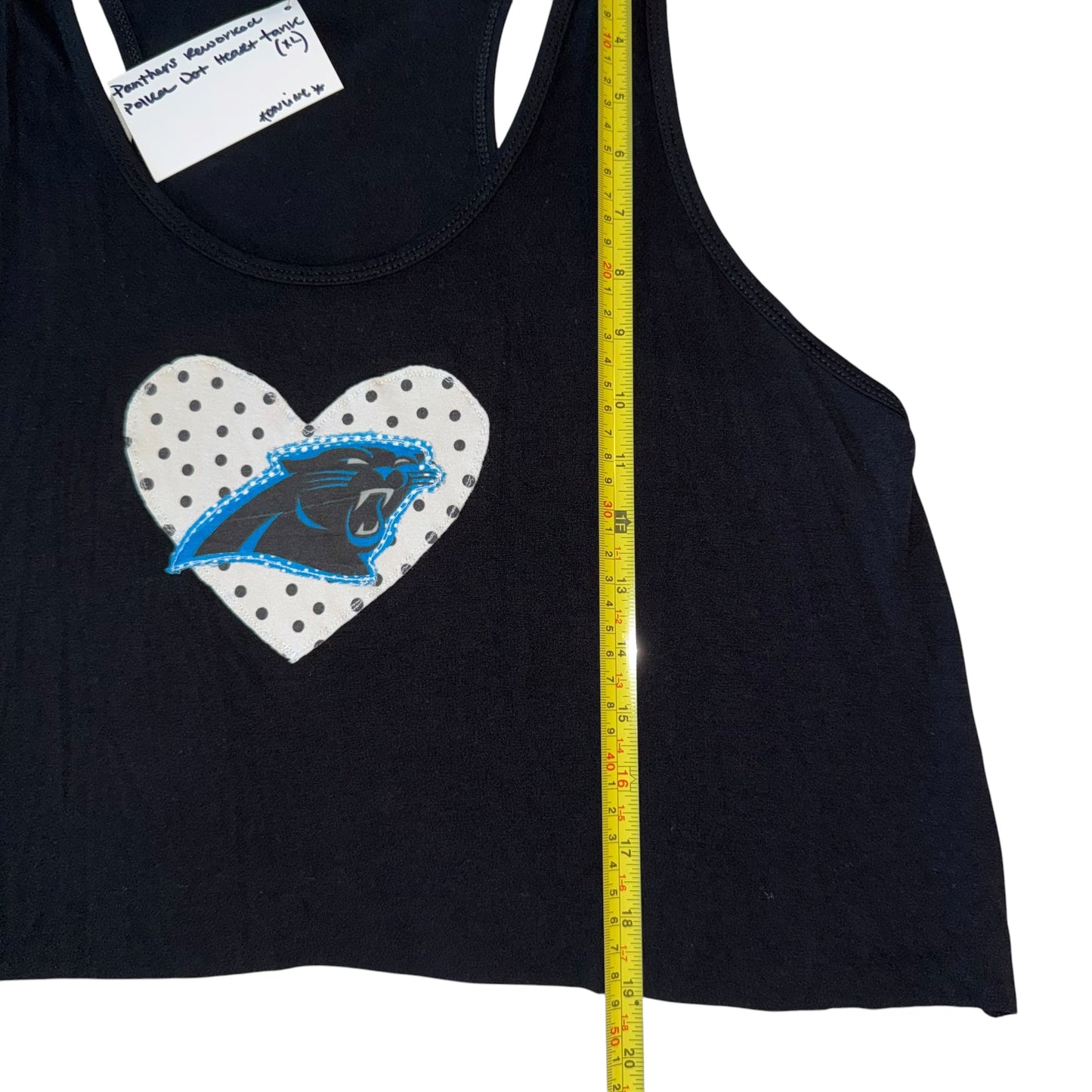 CLT - Panthers Reworked Polka Dot Heart Tank (XL)