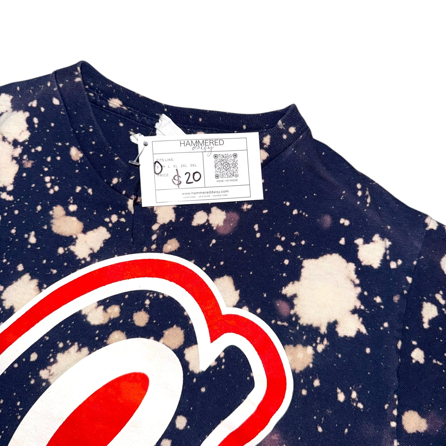 Atlanta Braves Upcycled Bleach Crop (S)