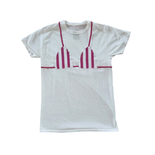 Earthbound - Pink Striped Bikini Tee (XS/S)