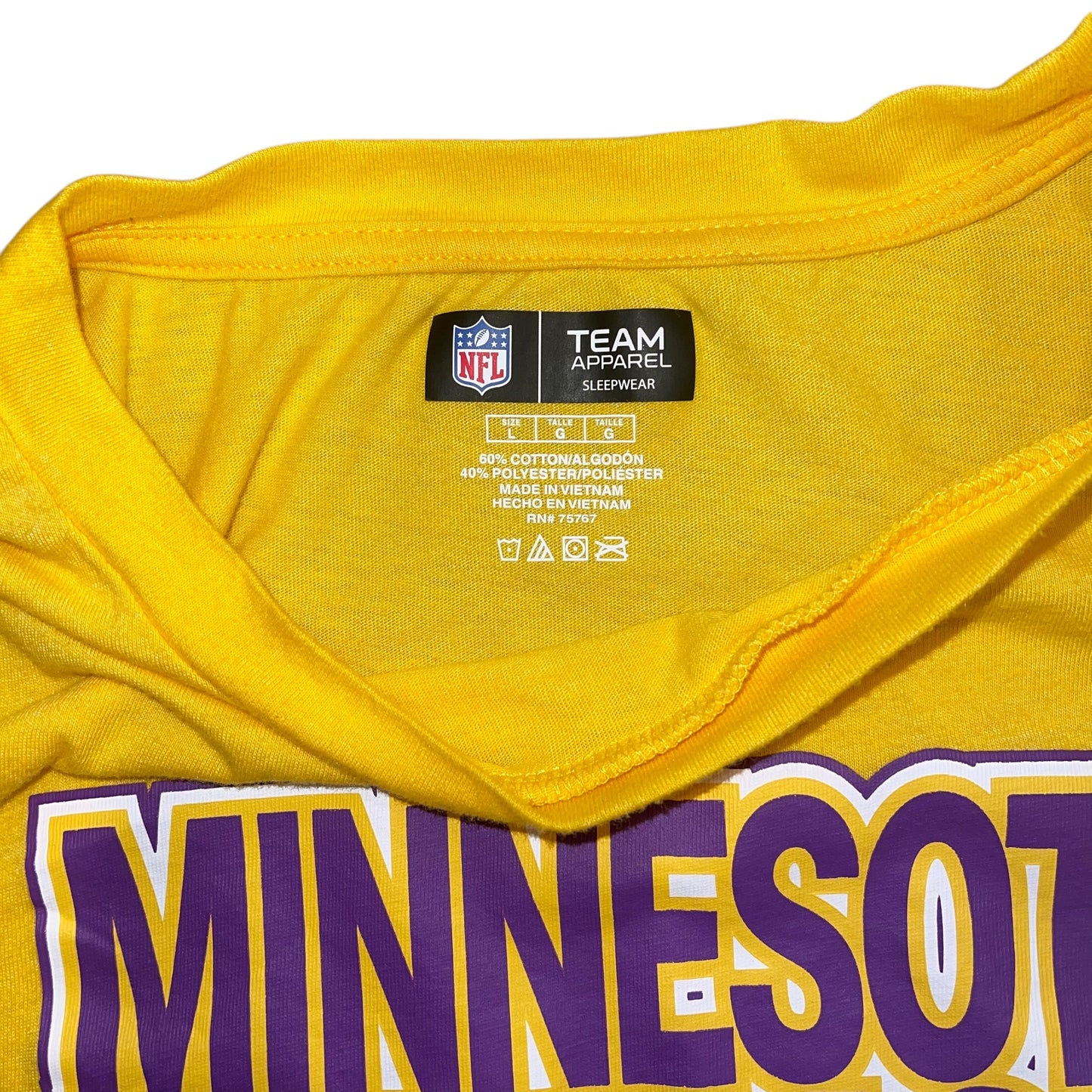 Minnesota Vikings Dip Bleach LS (L)