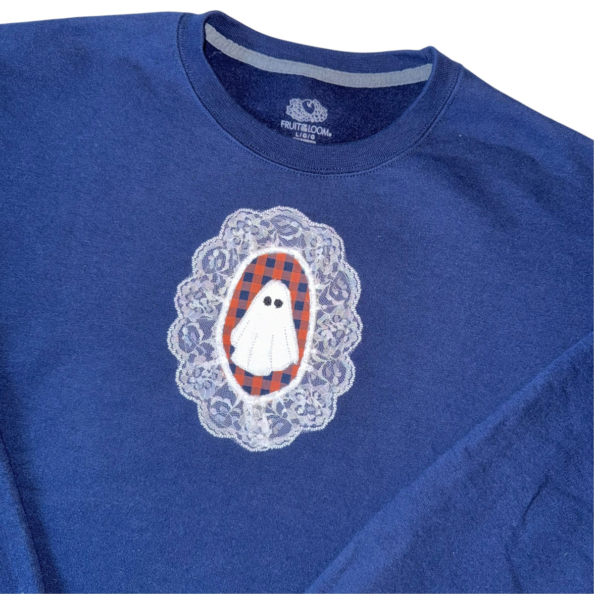 Spooky - Lace Ghost Navy Sweatshirt (L)