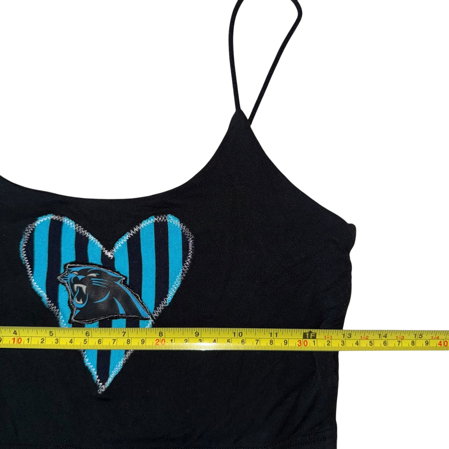 CLT - Panthers Reworked Stripe Heart Tank (S)