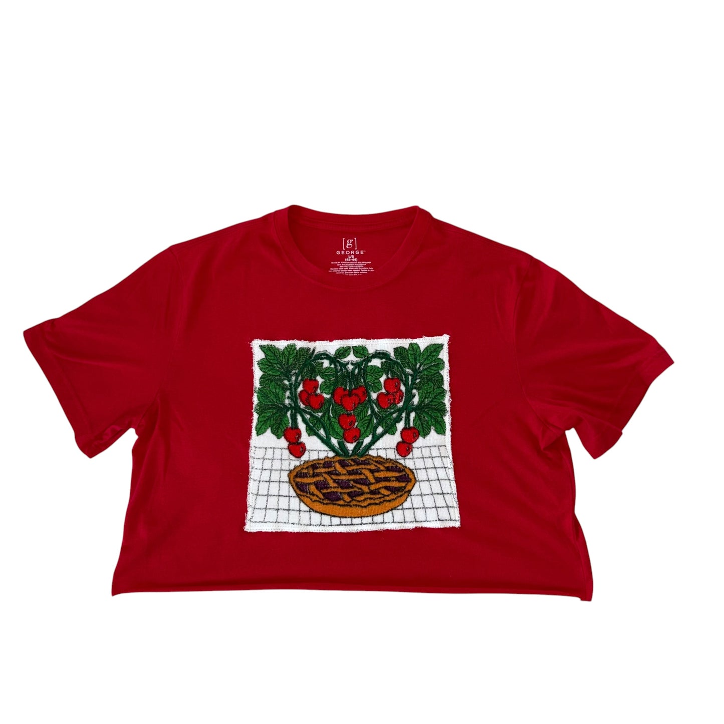 For The Girls, USA - Cherry Pie Cropped Tee (L)