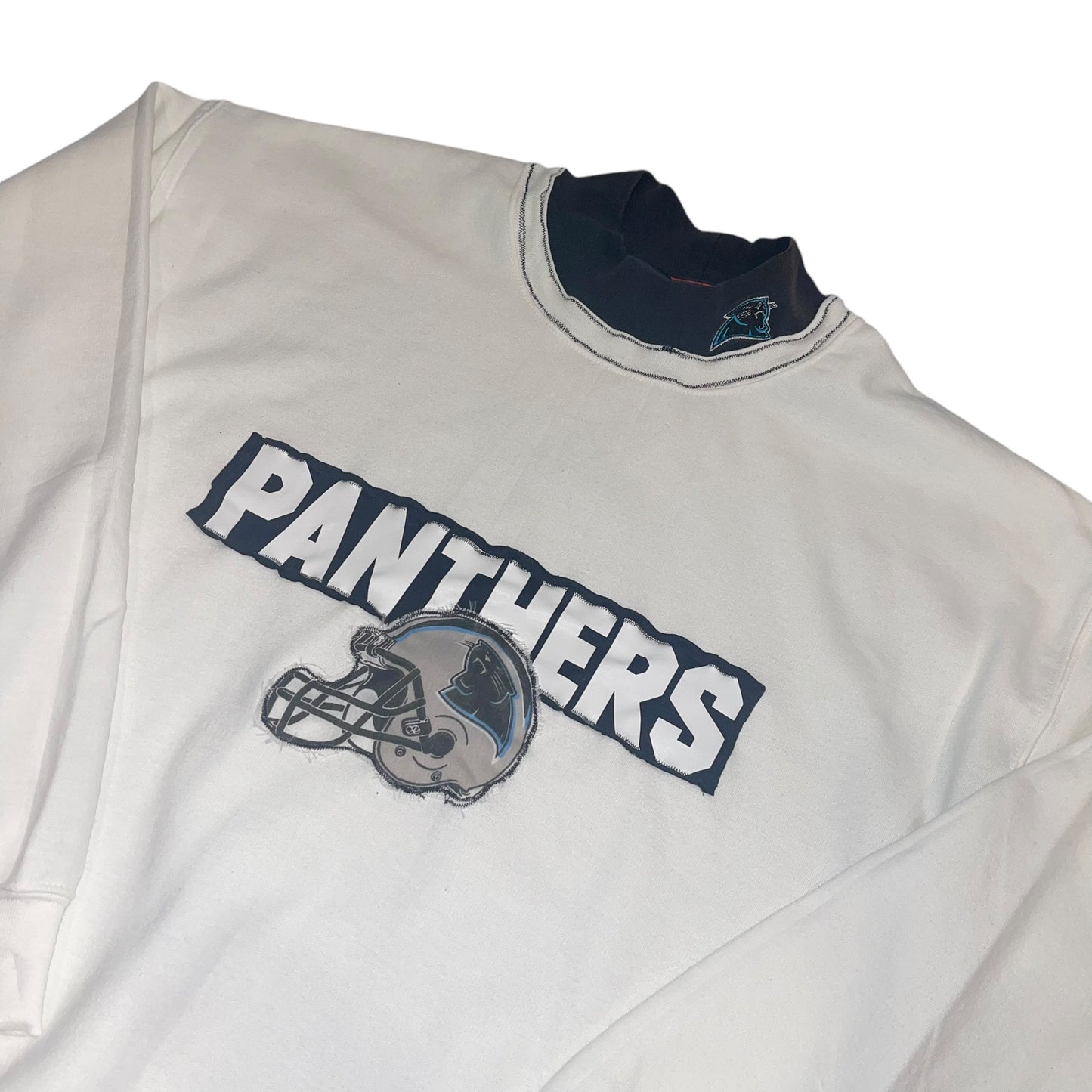 Carolina Panthers Patchwork Mock Neck Sweatshirt (L)