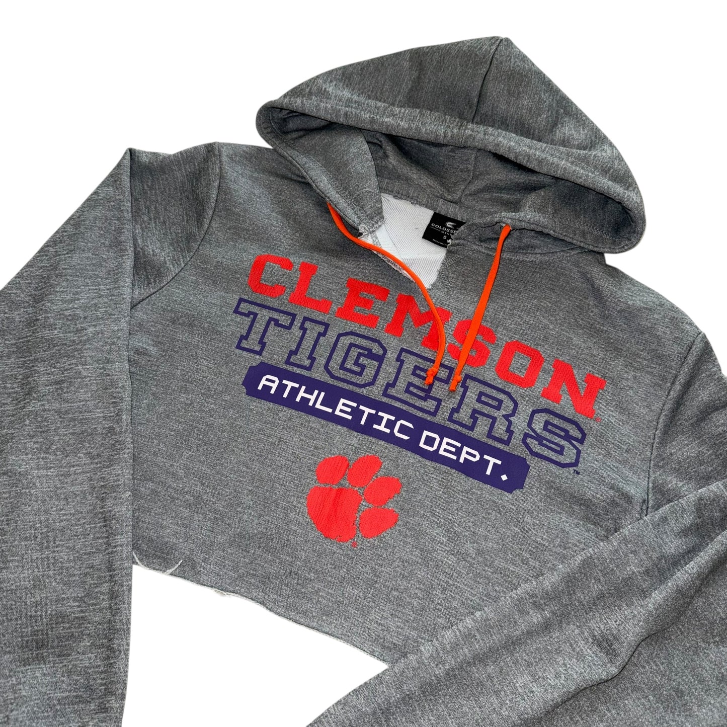 Clemson Reworked Crop Hoodie (S)