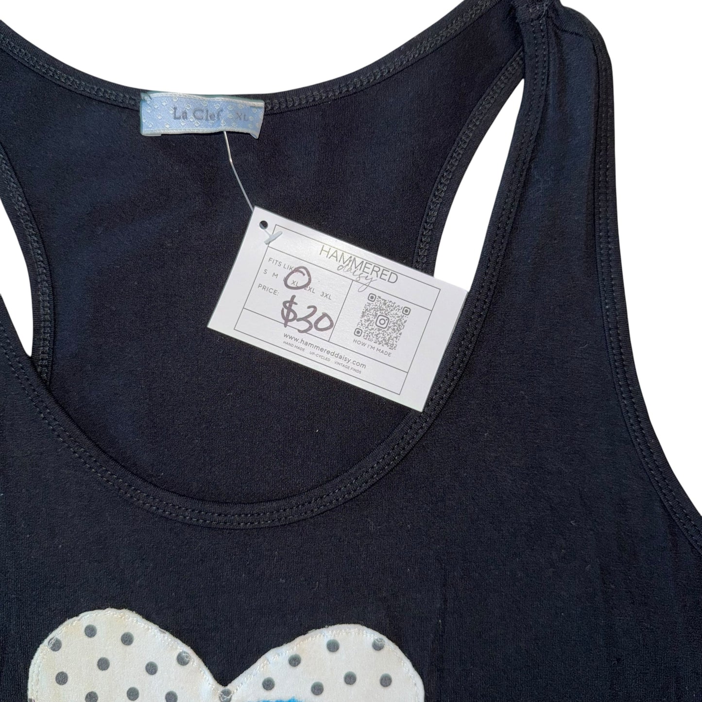 CLT - Panthers Reworked Polka Dot Heart Tank (XL)