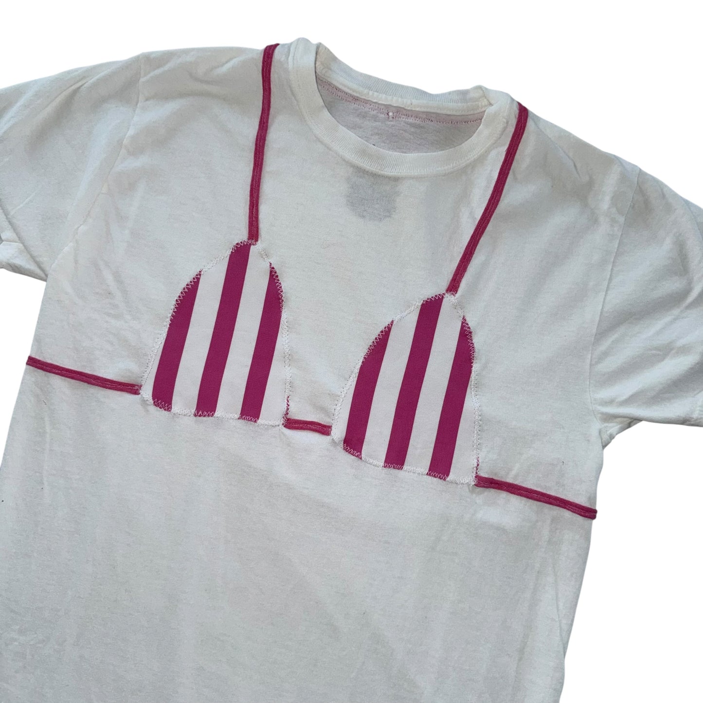 Earthbound - Pink Striped Bikini Tee (XS/S)
