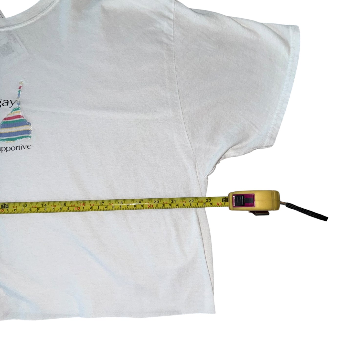PRIDE - Not Gay But Supportive White Crop (2XL)