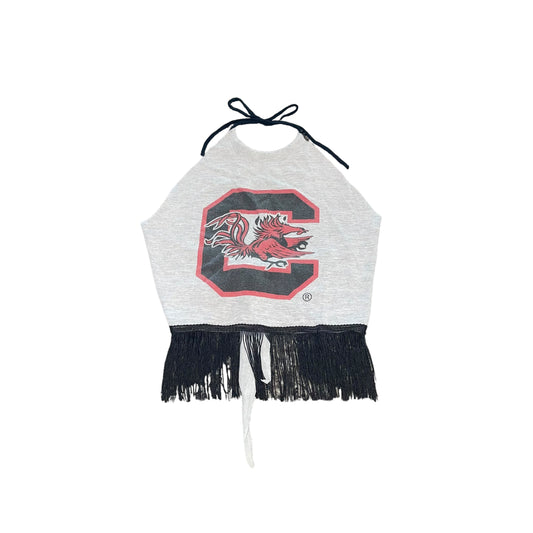 USC South Carolina Fringe Halter Top (OS)