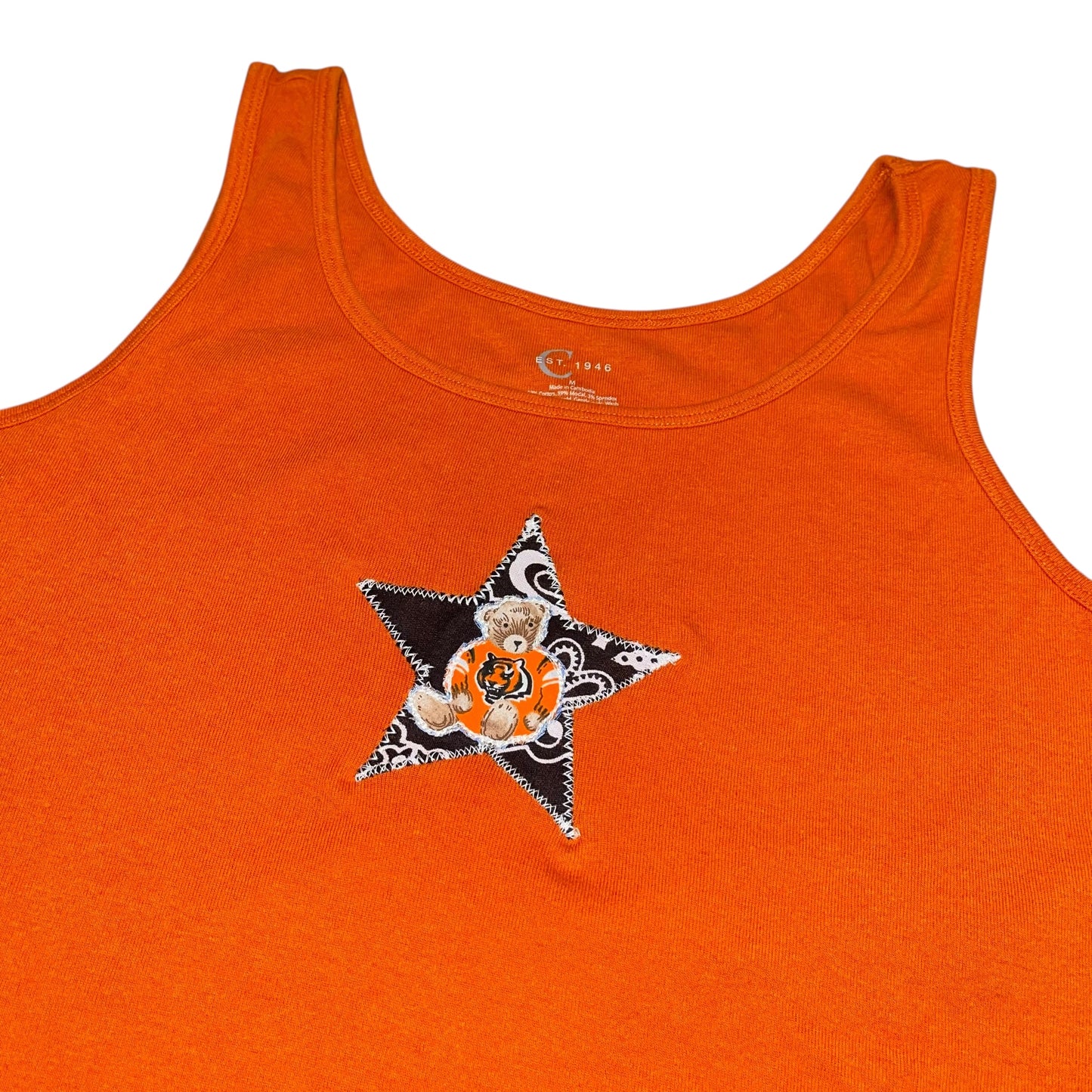 Cincinnati Bengals Upcycled Orange bear Tank (M)