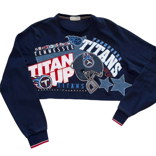 Tennessee Titans Upcycled Post Card Sweatshirt (XL)