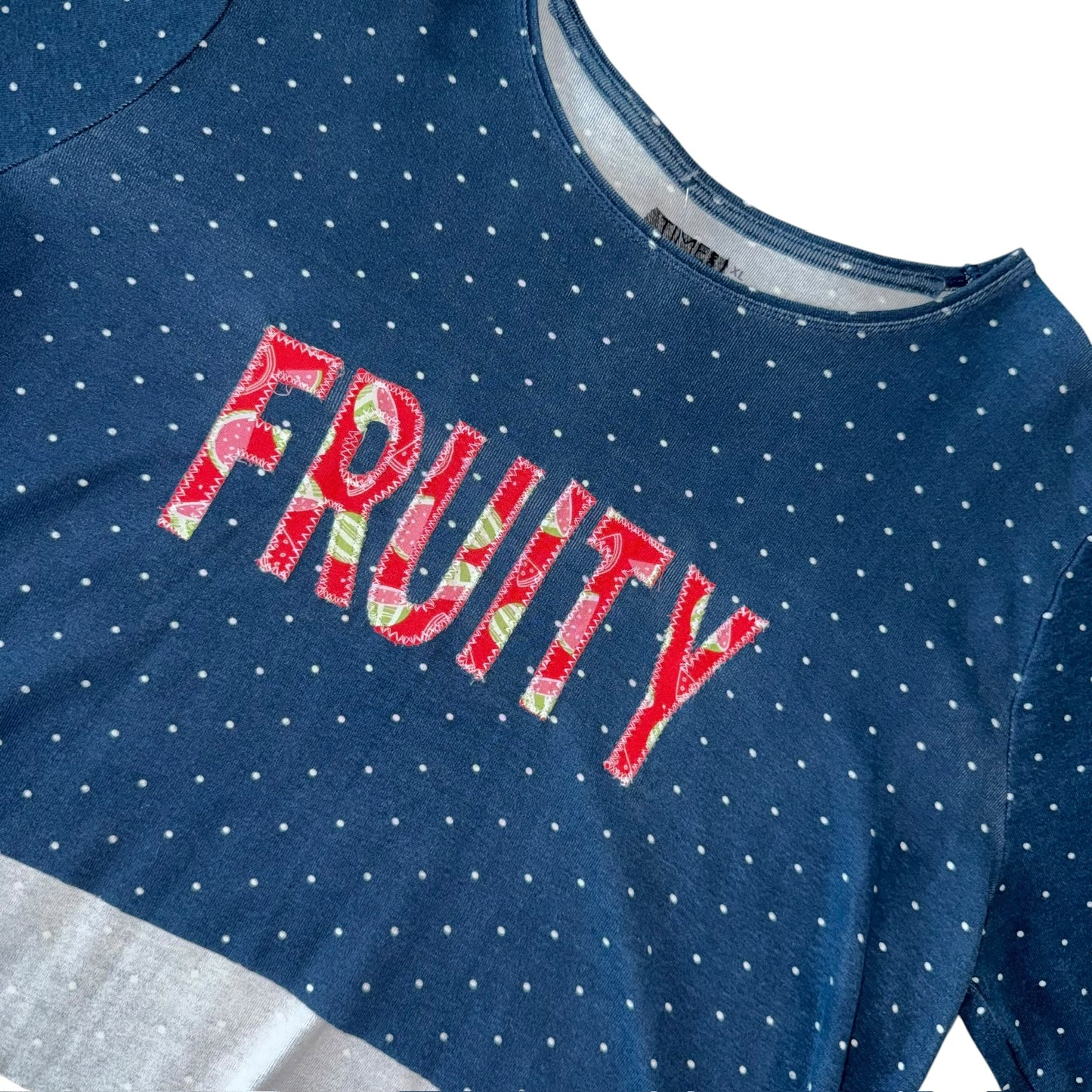 PRIDE- Fruity Blue and White Dots Top (XL)
