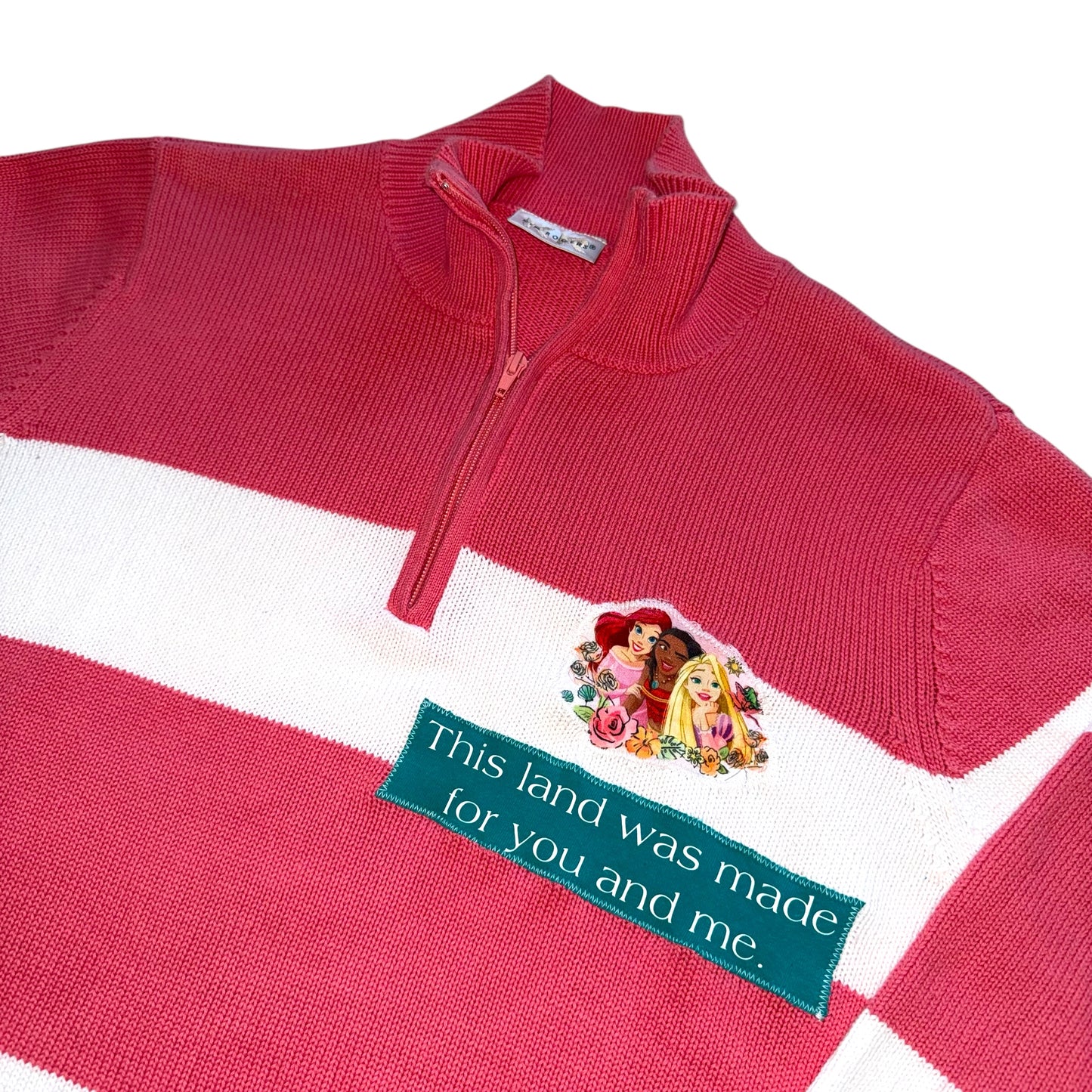Just a Girl - This Land Striped Quarter Zip (2XL)
