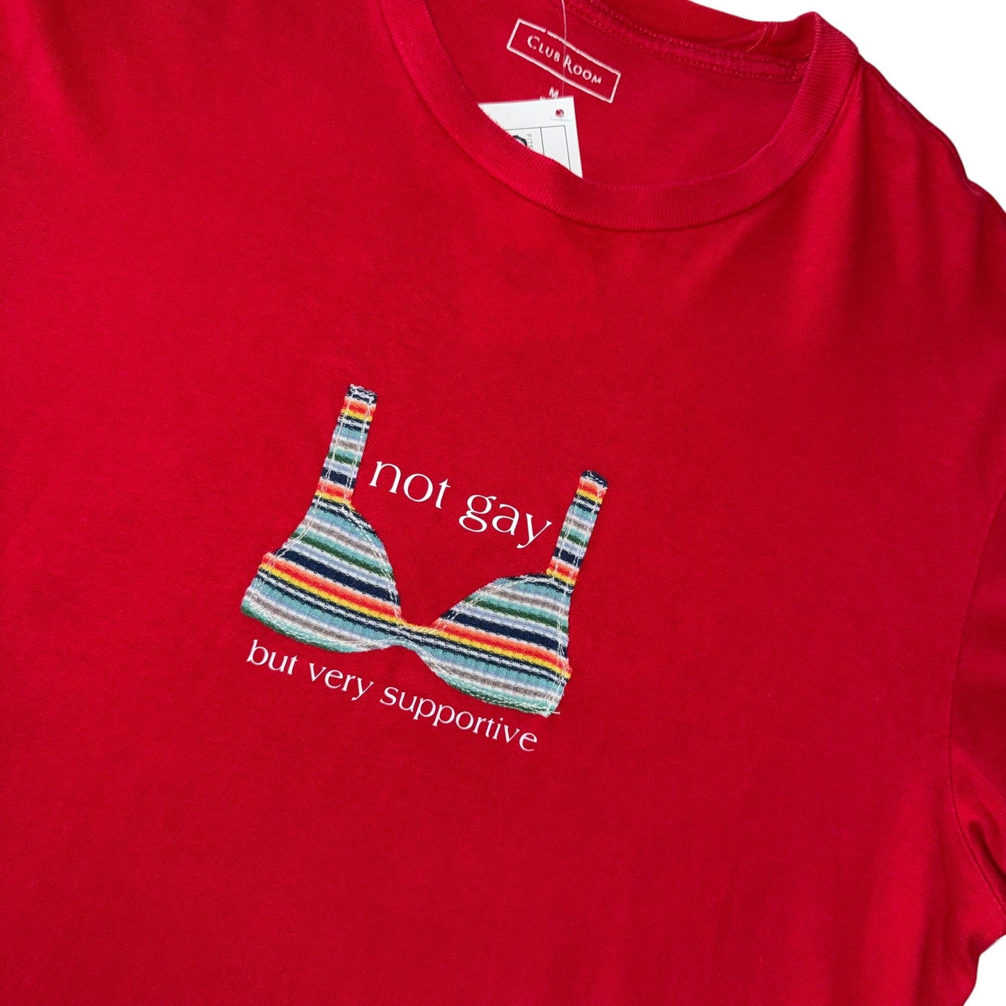 PRIDE - Not Gay But Supportive Red Tee (M)