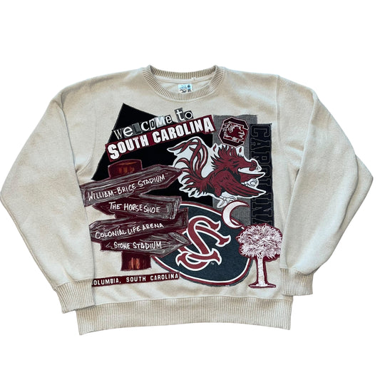 USC South Carolina Upcycled Tan Post Card Crew (XL)