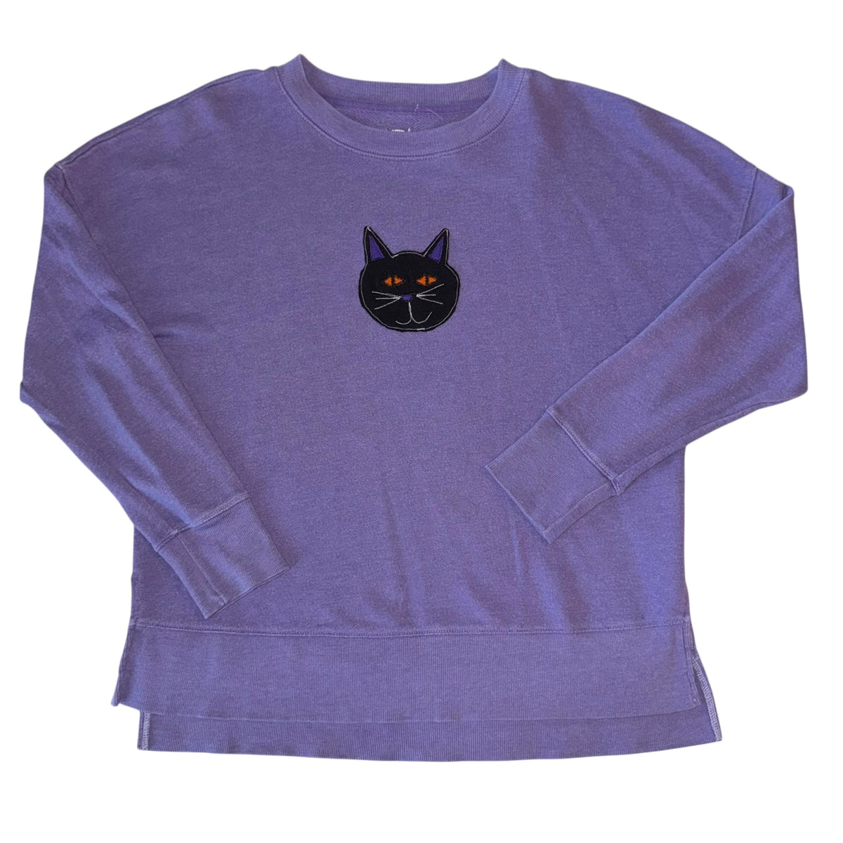 Spooky - Black Cat Purple Pullover (M)