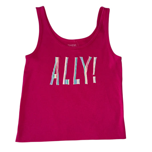 PRIDE - Talk Valentina Pink Ribbed Tank (L)