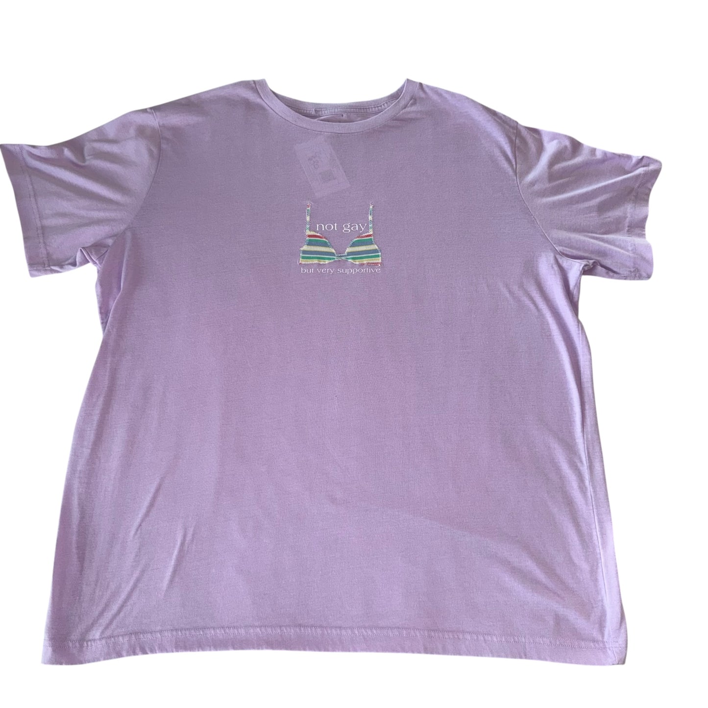 PRIDE - Not Gay But Supportive Purple Tee (XL)