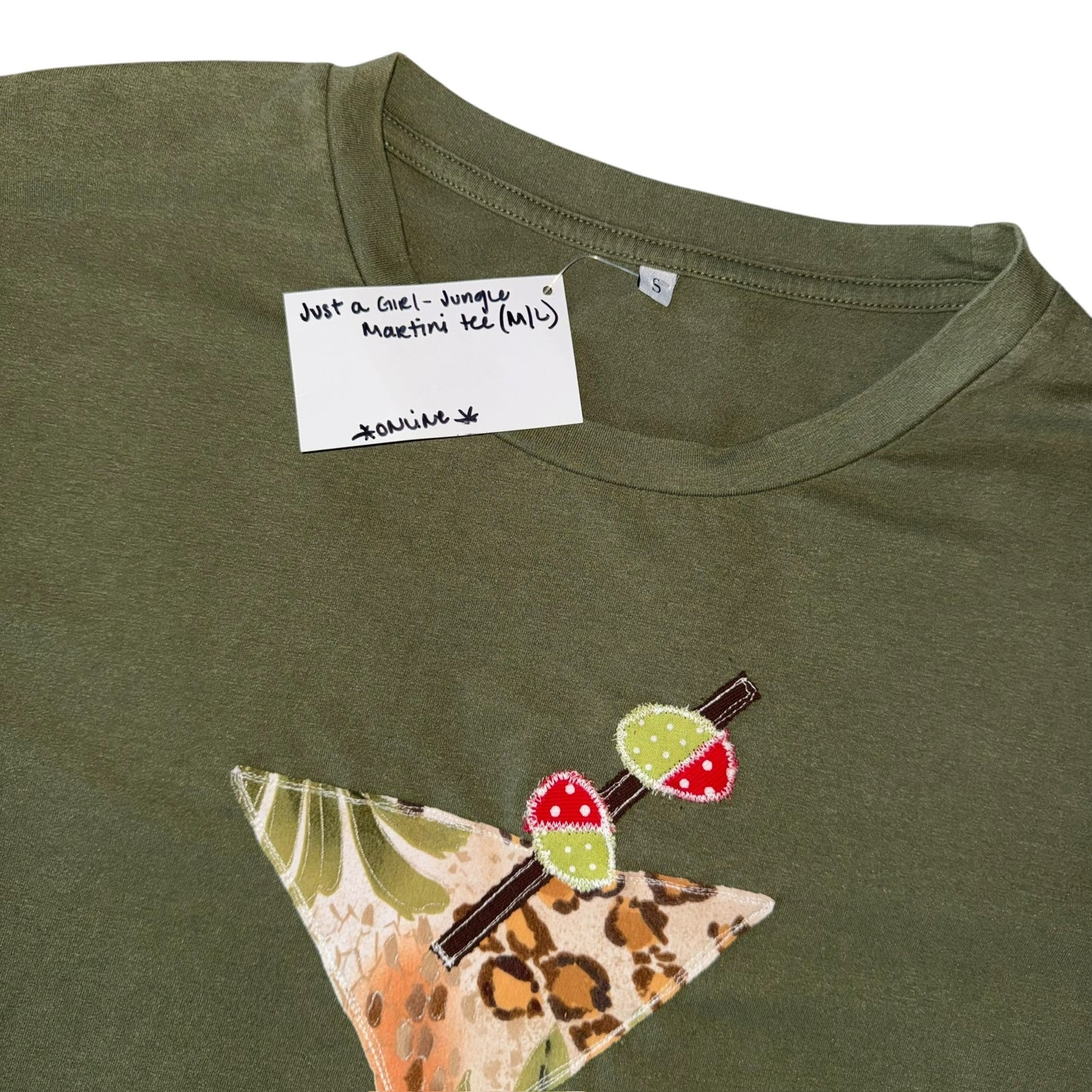 Just a Girl- Jungle Martini Tee (M/L)