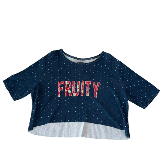 PRIDE- Fruity Blue and White Dots Top (XL)