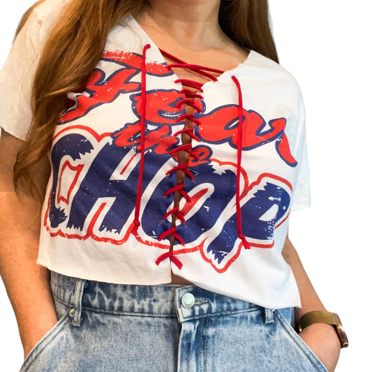 Atlanta Braves Lace Up Crop (L)